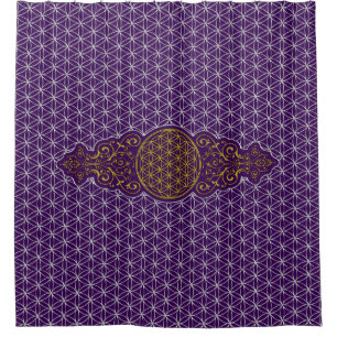 Flower of Life - vintage XI & silver pattern Shower Curtain