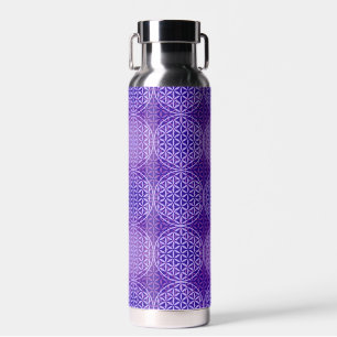 FLOWER OF LIFE - violet lila pattern Water Bottle