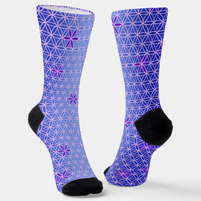 FLOWER OF LIFE - violet pink pattern Socks (Angled)