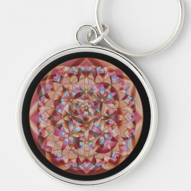 Flower of Life Warm Tones Keychain (Front)
