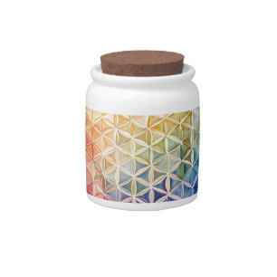 Flower of Life - Watercolor Painting Candy Jar