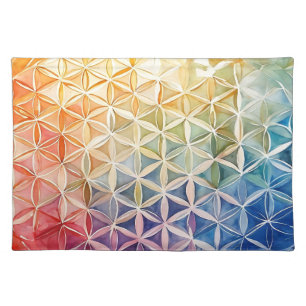 Flower of Life - Watercolor Painting Cloth Placemat