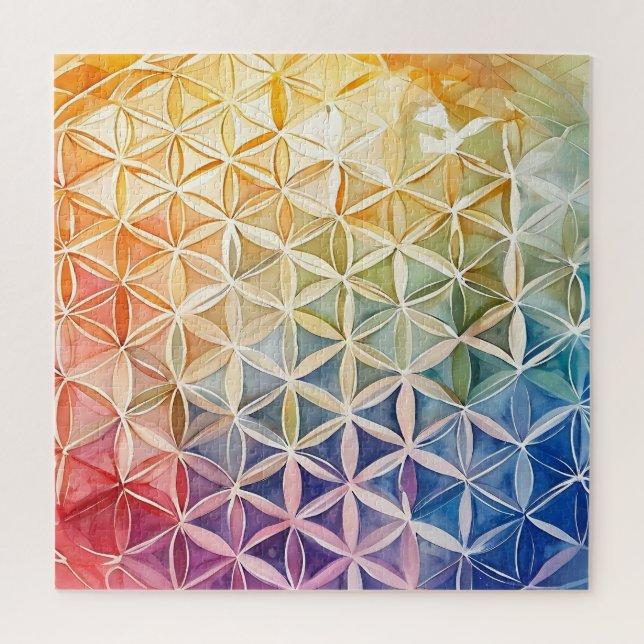 Flower of Life - Watercolor Painting Jigsaw Puzzle (Vertical)