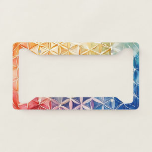 Flower of Life - Watercolor Painting License Plate Frame