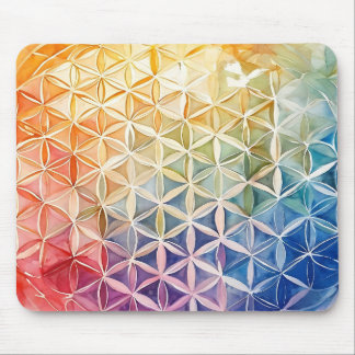 Flower of Life - Watercolor Painting Mouse Pad