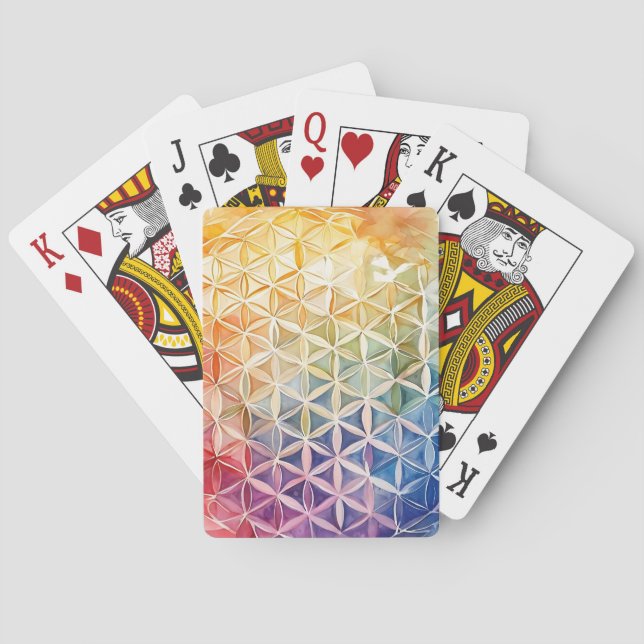 Flower of Life - Watercolor Painting Poker Cards (Back)