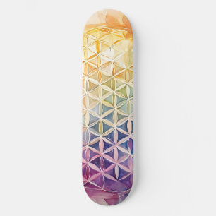 Flower of Life - Watercolor Painting Skateboard