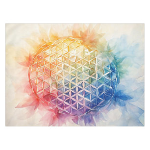 Flower of Life - Watercolor Painting Tablecloth