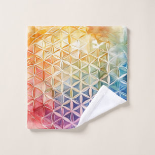 Flower of Life - Watercolor Painting Wash Cloth