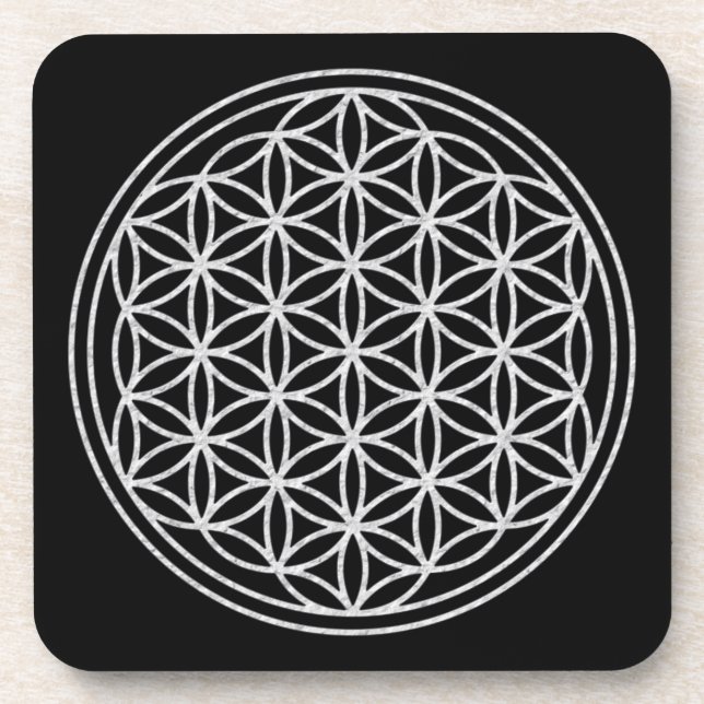 FLOWER OF LIFE - white Coaster (Front)