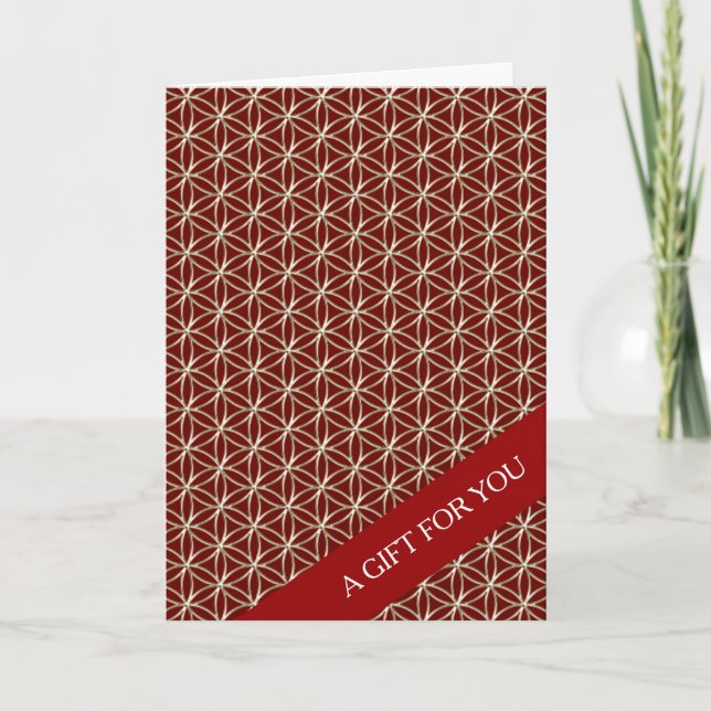 FLOWER OF LIFE - white gold pattern Card (Front)