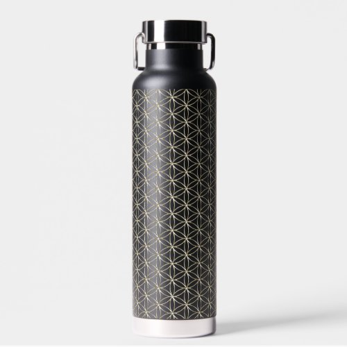 Flower Of Life - white gold pattern Water Bottle