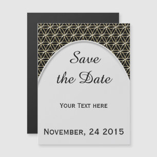 Flower of Life - white gold pattern + your backgr. Magnetic Invitation