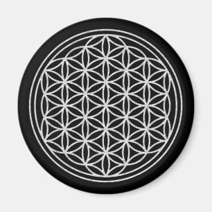 FLOWER OF LIFE - white Magnet
