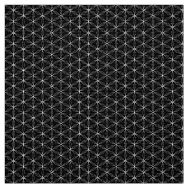 Flower of life white pattern fabric (Swatch)