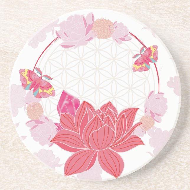Flower of Life with Lotus Coaster (Front)