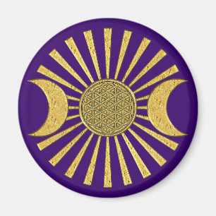 Flower Of Life with Moon Magnet