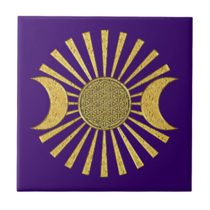 Flower Of Life with Moon Tile