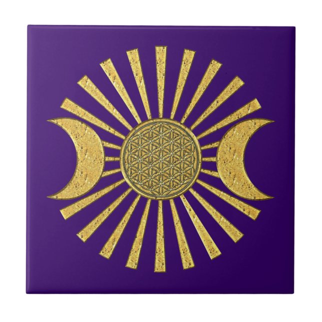 Flower Of Life with Moon Tile (Front)