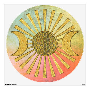Flower Of Life with Moon Wall Sticker