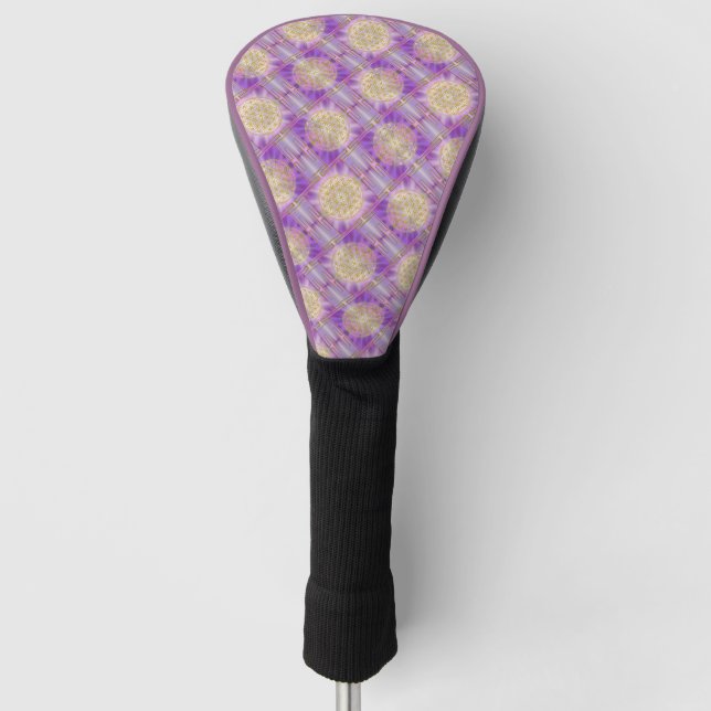 FLOWER OF LIFE - Yantra seamless pattern Golf Head Cover (Front)