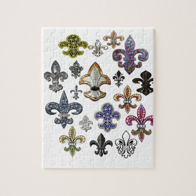 Flower of Lis Flor New Orleans Jewel Sparkle Jigsaw Puzzle (Vertical)