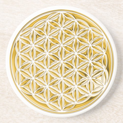 Flower Of Live  full gold Drink Coaster