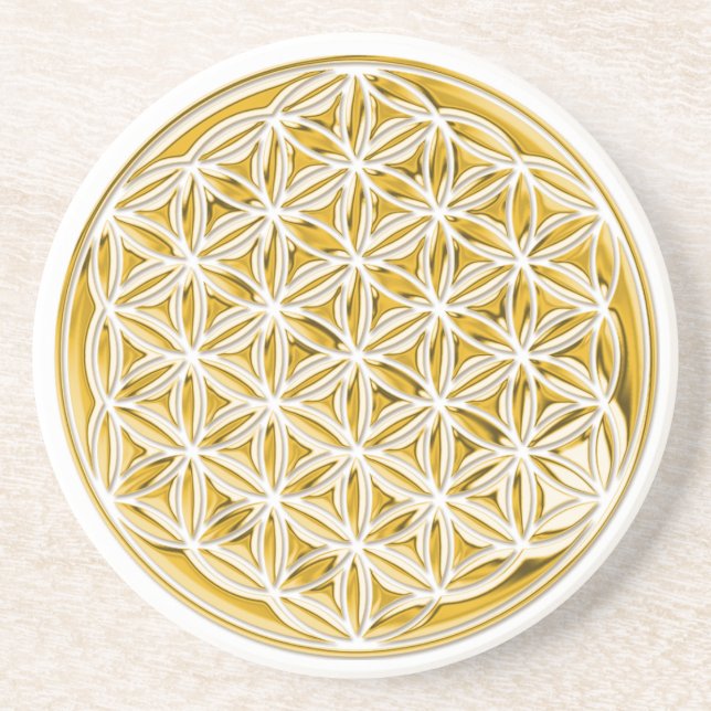 Flower Of Live / full gold Drink Coaster (Front)