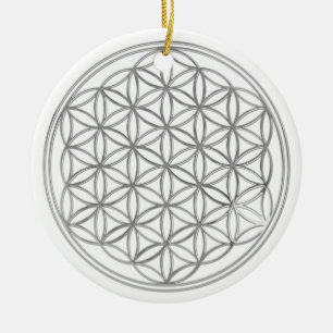 Flower Of Live / gold & silver Ceramic Ornament