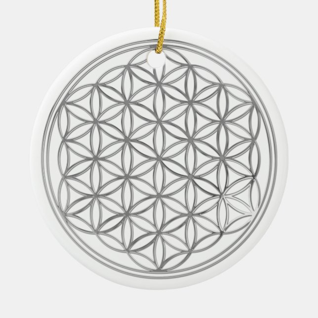 Flower Of Live / gold & silver Ceramic Ornament (Front)