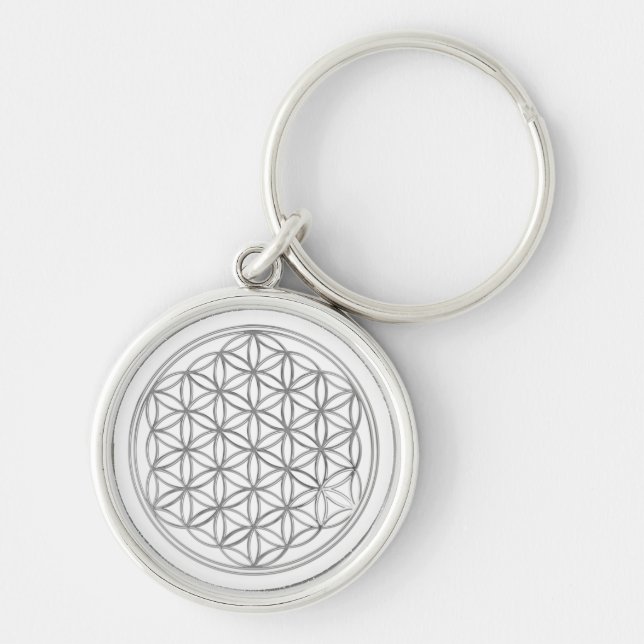 Flower Of Live / silver Keychain (Front)