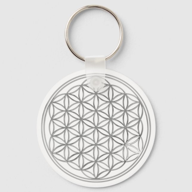 Flower Of Live / silver Keychain (Front)
