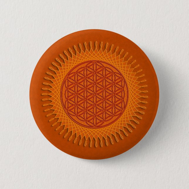 Flower Of Live / sun design Button (Front)