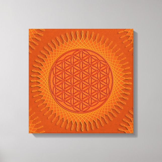Flower Of Live - sun - seamless pattern 1 Canvas Print (Front)