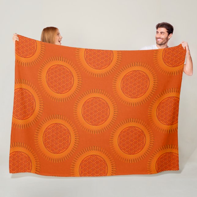 Flower Of Live - sun - seamless pattern 1 Fleece Blanket (In Situ)