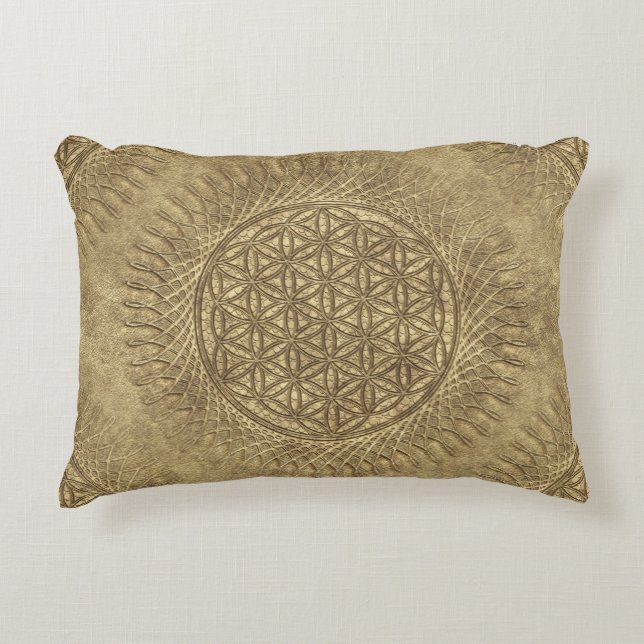 Flower Of Live - sun - seamless pattern 4 Accent Pillow (Front)