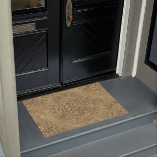 Flower Of Live - sun - seamless pattern 4 Doormat