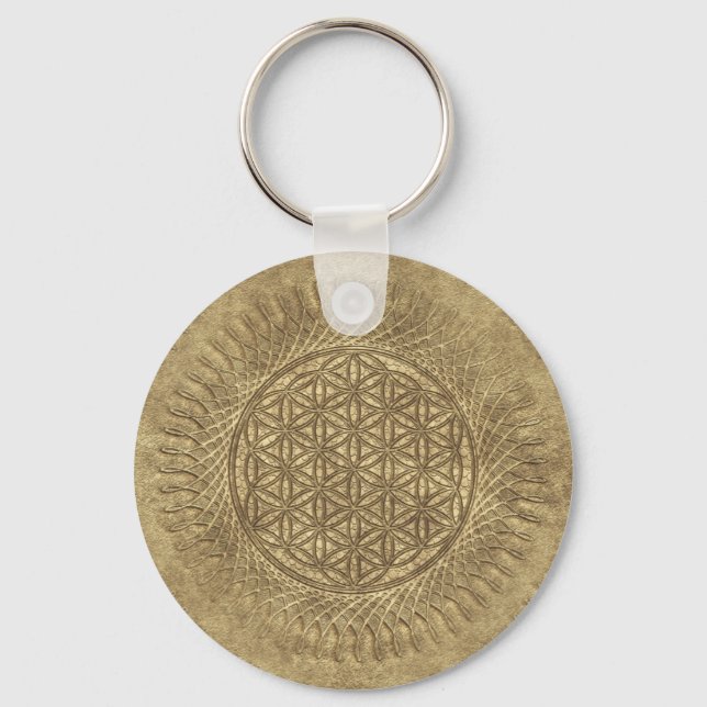 Flower Of Live - sun - seamless pattern 4 Keychain (Front)