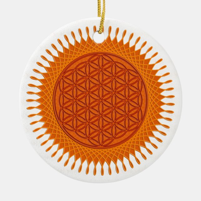 Flower Of Live / sunny design Ceramic Ornament (Front)