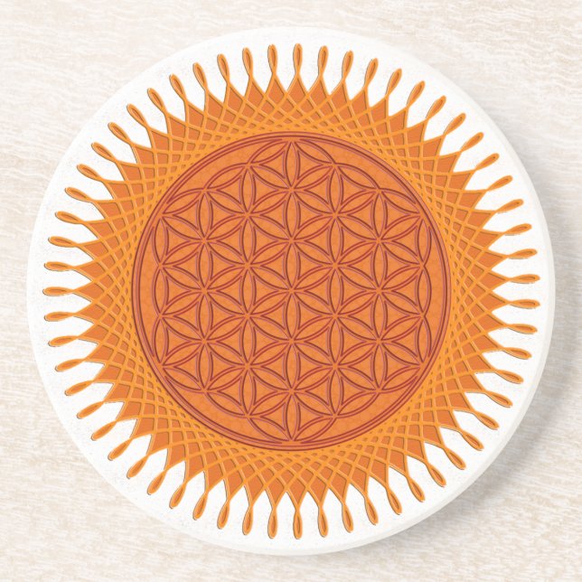 Flower Of Live / sunny design Drink Coaster (Front)