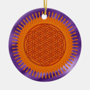 Flower Of Live / sunny design lila waves Ceramic Ornament