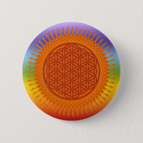 Flower Of Live  sunny design Pinback Button