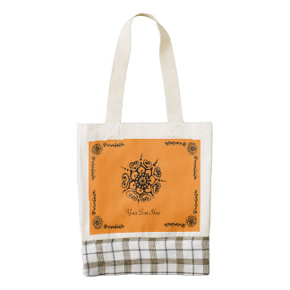 Flower Of Love (Henna) (Black) Zazzle HEART Tote Bag