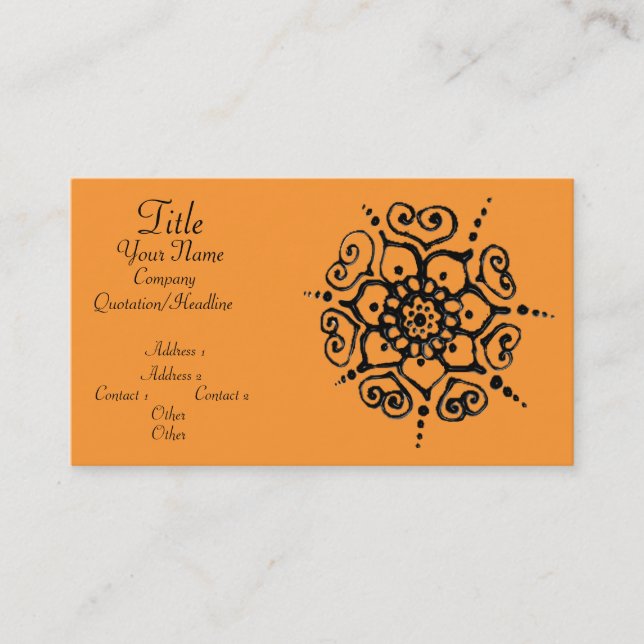 Flower Of Love (Henna) Business Card (Front)