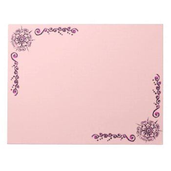 Flower Of Love (henna) (pink) Notepad by HennaHarmony at Zazzle