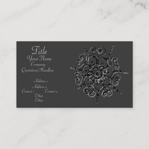 Flower Of Love Henna Silvereffect Business Card