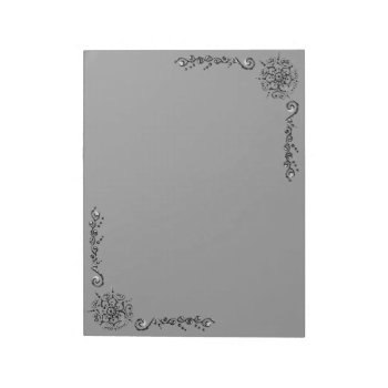 Flower Of Love (henna) (silver/effect) Notepad by HennaHarmony at Zazzle