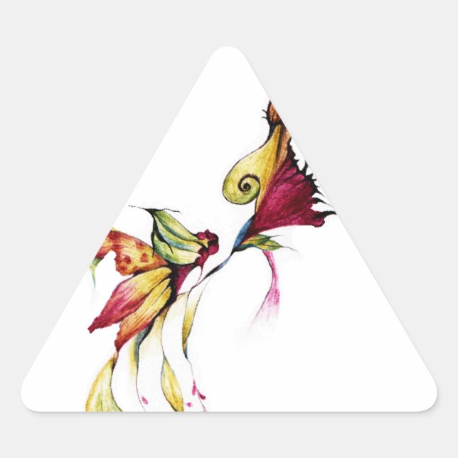 Flower of love triangle sticker (Front)