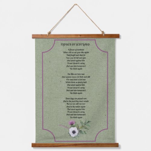Flower of Scotland Lyrics  Hanging Tapestry