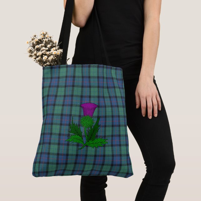Flower of Scotland  Scottish Clan Tartan  Tote Bag (Close Up)